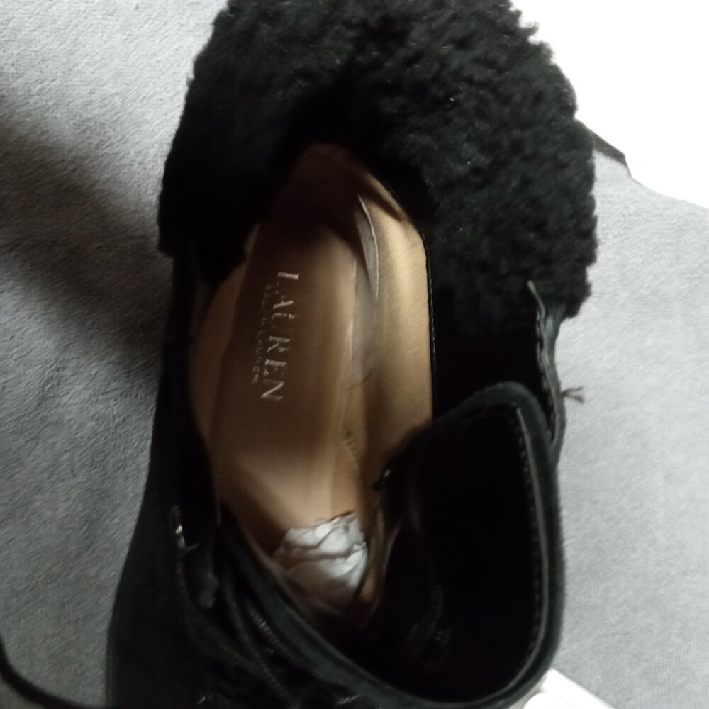 Women's size 11 Ralph Lauren Black Ankle Boots - Picture 2 of 5